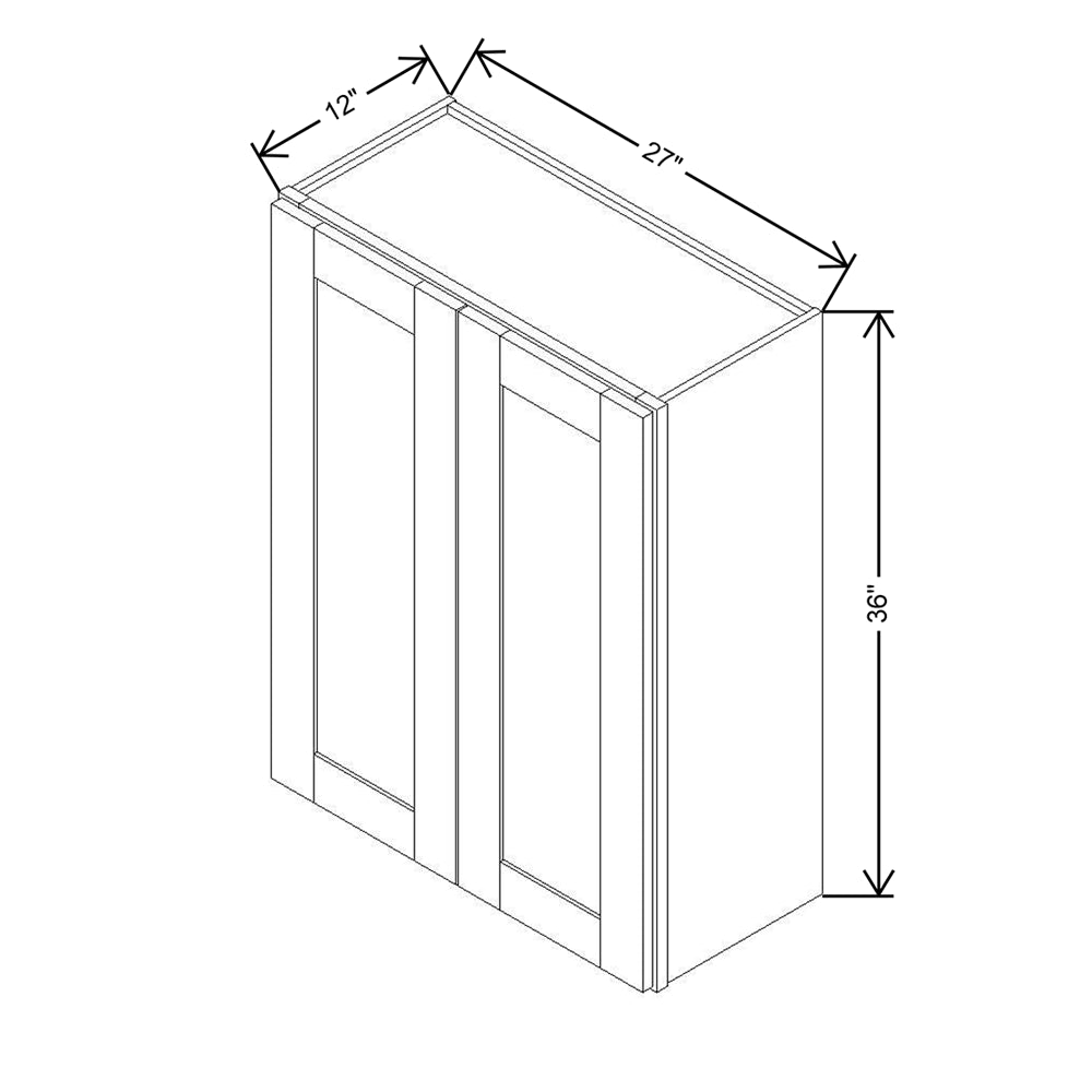 Modernform Cabinet Espresso Shaker 27" W X 36" H X 12" D Double Door Wall Cabinet