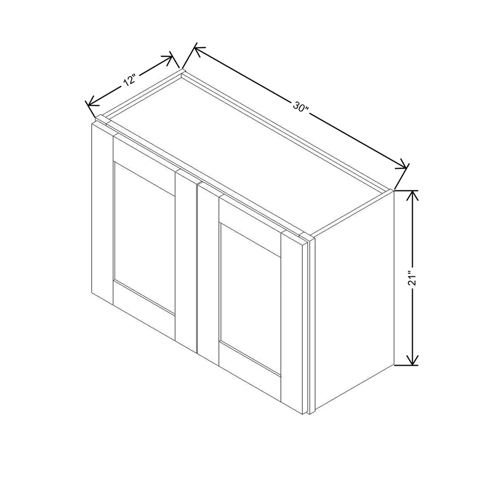 Modernform Cabinet Espresso Shaker 30" W X 21" H X 12" D Double Door Wall Cabinet