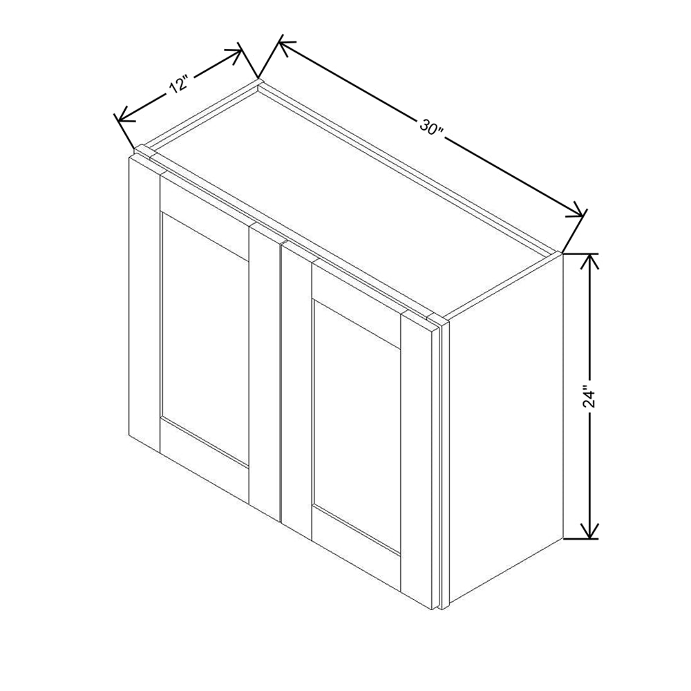 Modernform Cabinet Espresso Shaker 30" W X 24" H X 12" D Double Door Wall Cabinet
