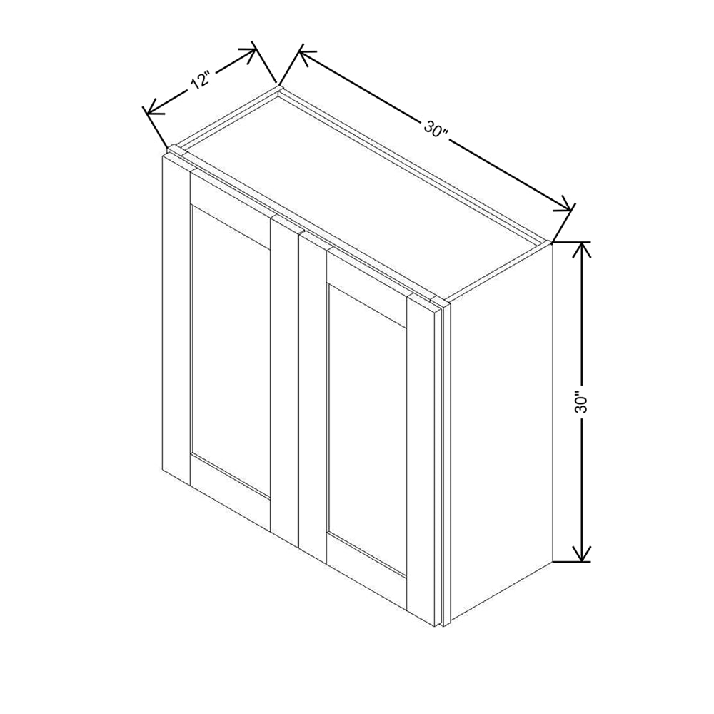 Modernform Cabinet Espresso Shaker 30" W X 30" H X 12" D Double Door Wall Cabinet