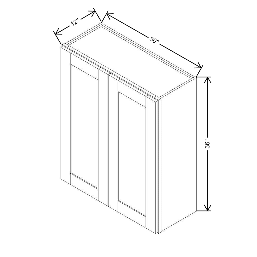 Modernform Cabinet Espresso Shaker 30" W X 36" H X 12" D Double Door Wall Cabinet