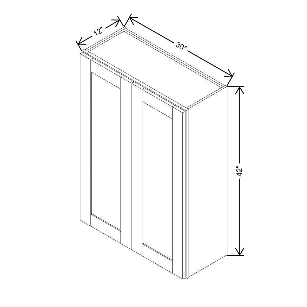 Modernform Cabinet Espresso Shaker 30" W X 42" H X 12" D Double Door Wall Cabinet