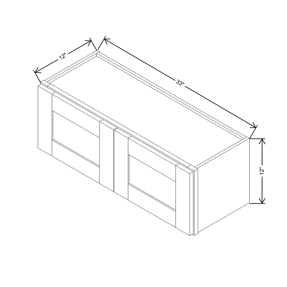 Modernform Cabinet Grey Shaker 33" W X 12" H X 12" D Double Door Wall Cabinet