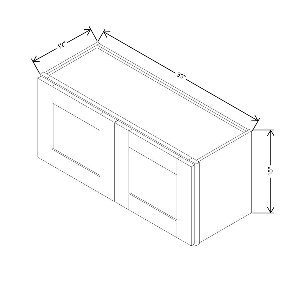 Modernform Cabinet Espresso Shaker 33" W X 15" H X 12" D Double Door Wall Cabinet
