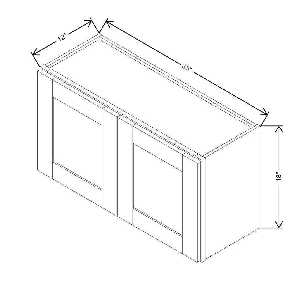 Modernform Cabinet Espresso Shaker 33" W X 18" H X 12" D Double Door Wall Cabinet