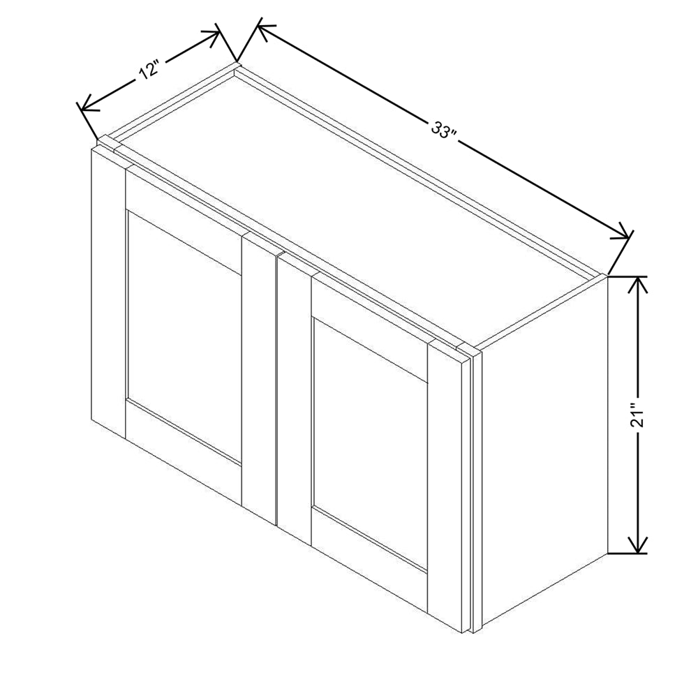 Modernform Cabinet Espresso Shaker 33" W X 21" H X 12" D Double Door Wall Cabinet