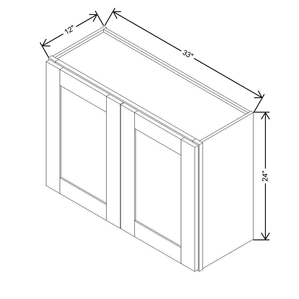 Modernform Cabinet Espresso Shaker 33" W X 24" H X 12" D Double Door Wall Cabinet