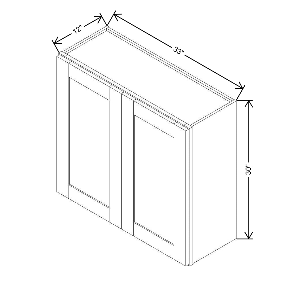Modernform Cabinet Espresso Shaker 33" W X 30" H X 12" D Double Door Wall Cabinet