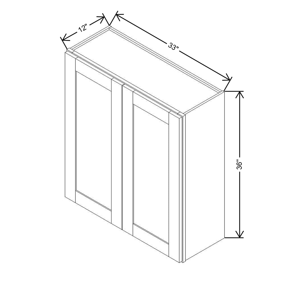 Modernform Cabinet Espresso Shaker 33" W X 36" H X 12" D Double Door Wall Cabinet