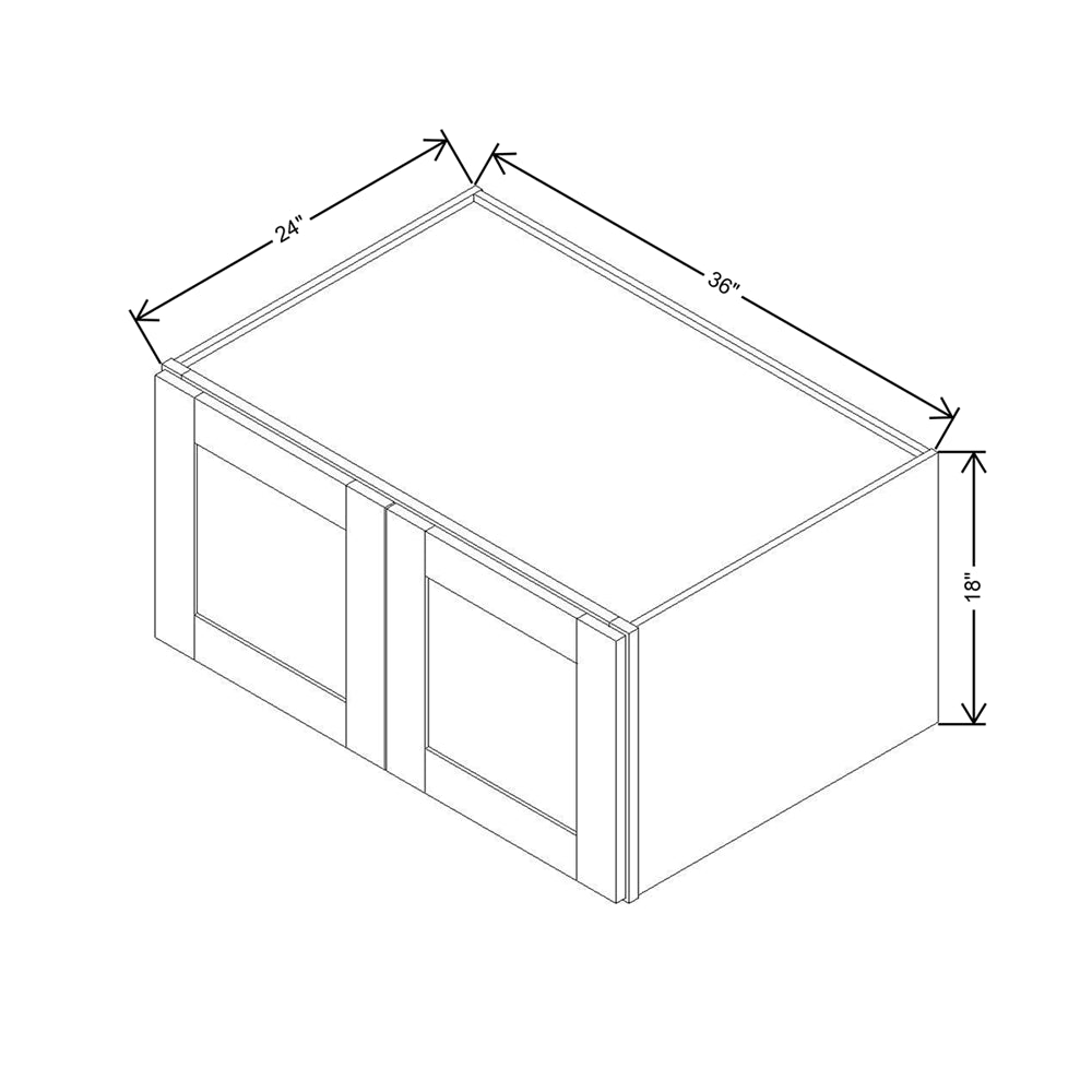 Modernform Cabinet Natural Shaker 36" W X 18" H X 24" D Double Door Wall Cabinet