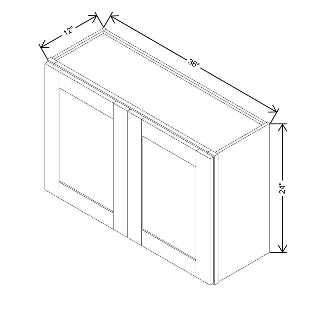 Modernform Cabinet Espresso Shaker 36" W X 24" H X 12" D Double Door Wall Cabinet