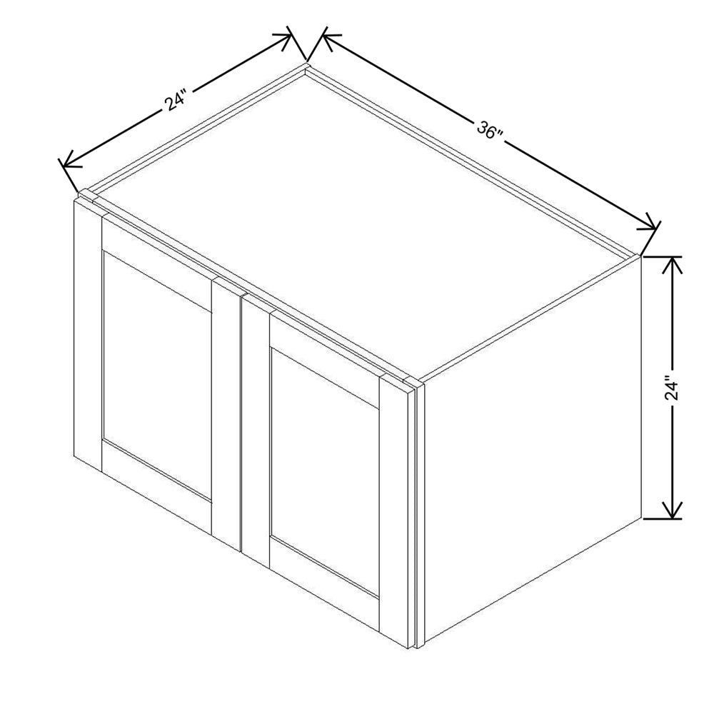 Modernform Cabinet Grey Shaker 36" W X 24" H X 24" D Double Door Wall Cabinet