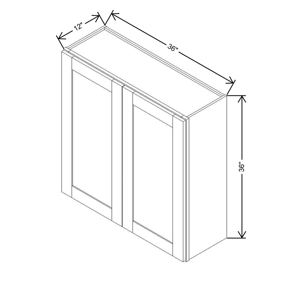 Modernform Cabinet Espresso Shaker 36" W X 36" H X 12" D Double Door Wall Cabinet