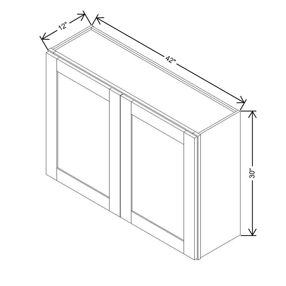 Modernform Cabinet Espresso Shaker 42" W X 30" H X 12" D Double Door Wall Cabinet