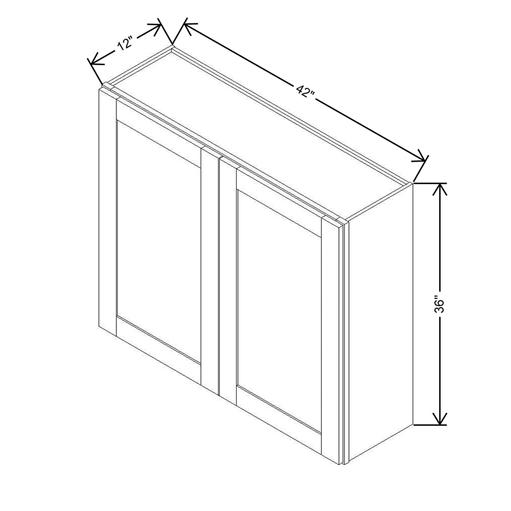 Modernform Cabinet Espresso Shaker 42" W X 36" H X 12" D Double Door Wall Cabinet