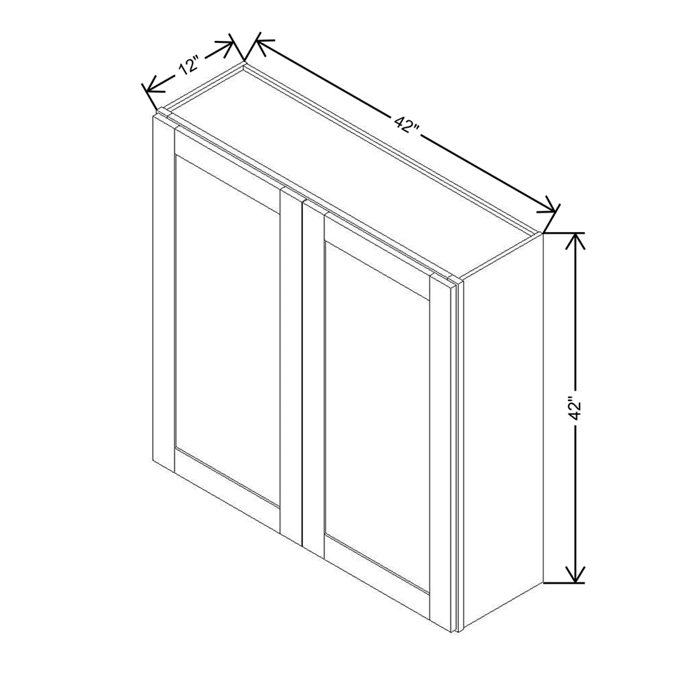 Modernform Cabinet Espresso Shaker 42" W X 42" H X 12" D Double Door Wall Cabinet