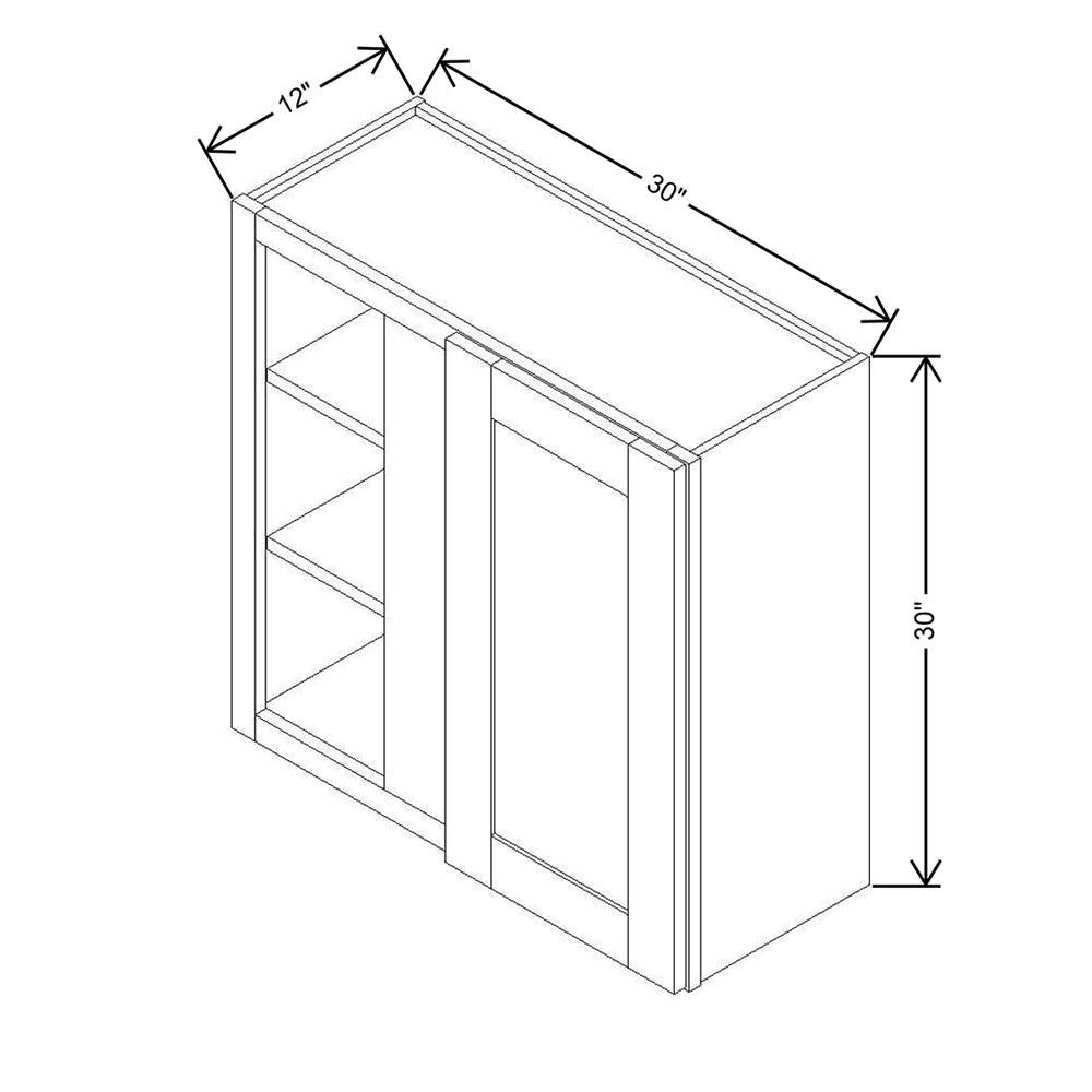 Modernform Cabinet Espresso Shaker 30" W X 30" H X 12" D Single Door Blind Corner Wall Cabinet