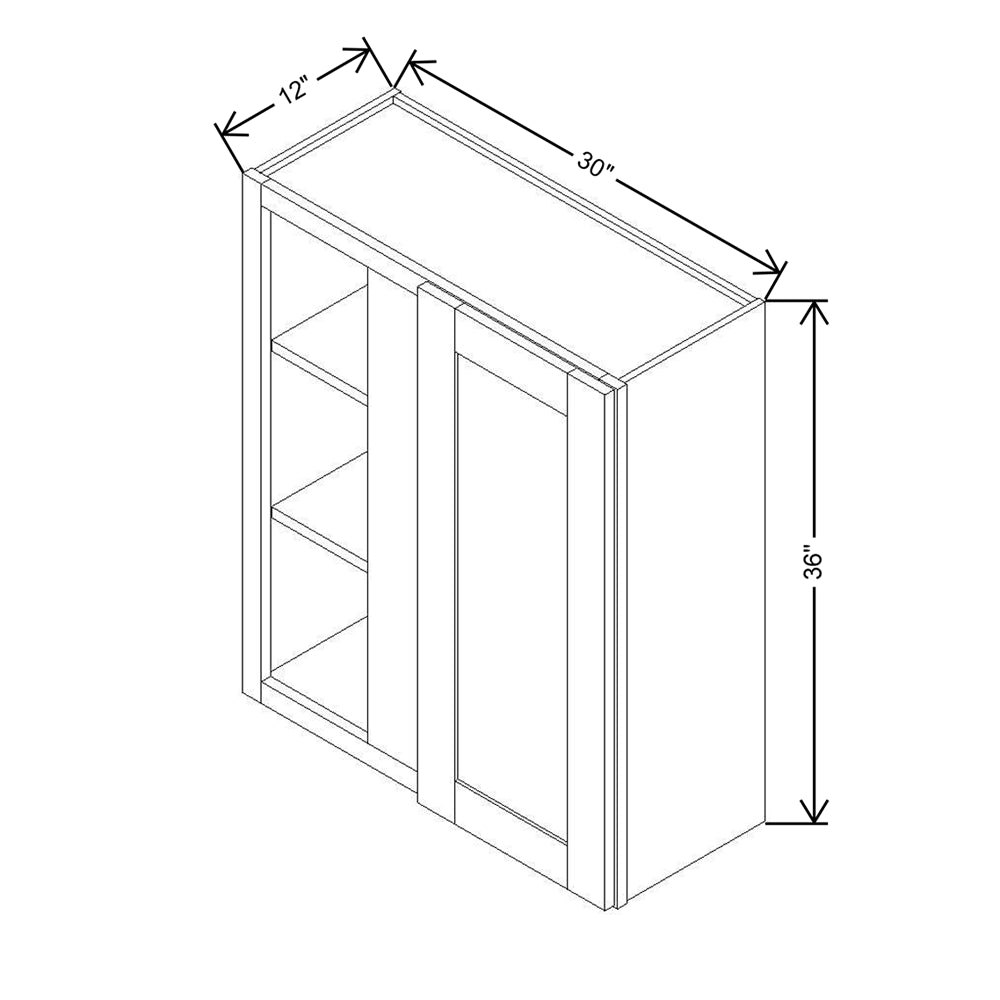 Modernform Cabinet Espresso Shaker 30" W X 36" H X 12" D Single Door Blind Corner Wall Cabinet