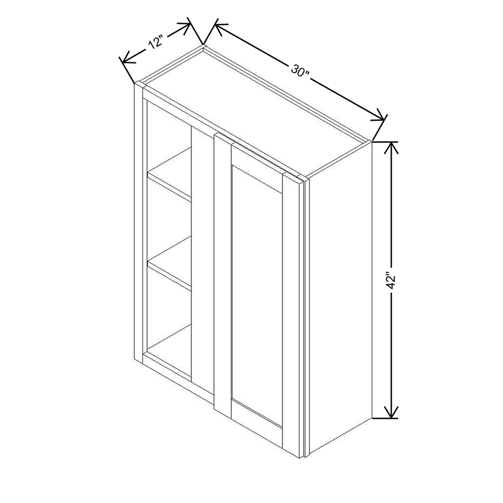 Modernform Cabinet Espresso Shaker 30" W X 42" H X 12" D Single Door Blind Corner Wall Cabinet