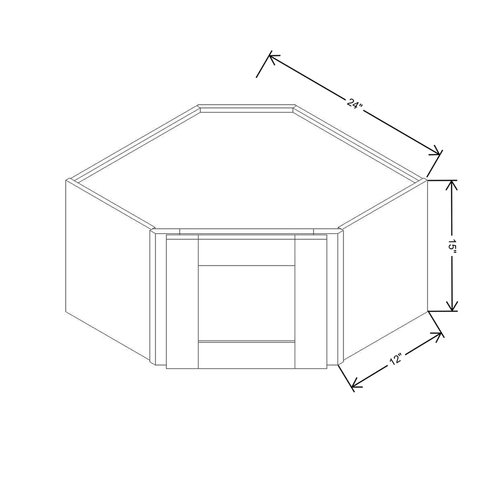 Modernform Cabinet Espresso Shaker 24" W X 15" H X 12" D Diagonal Corner Wall Cabinet