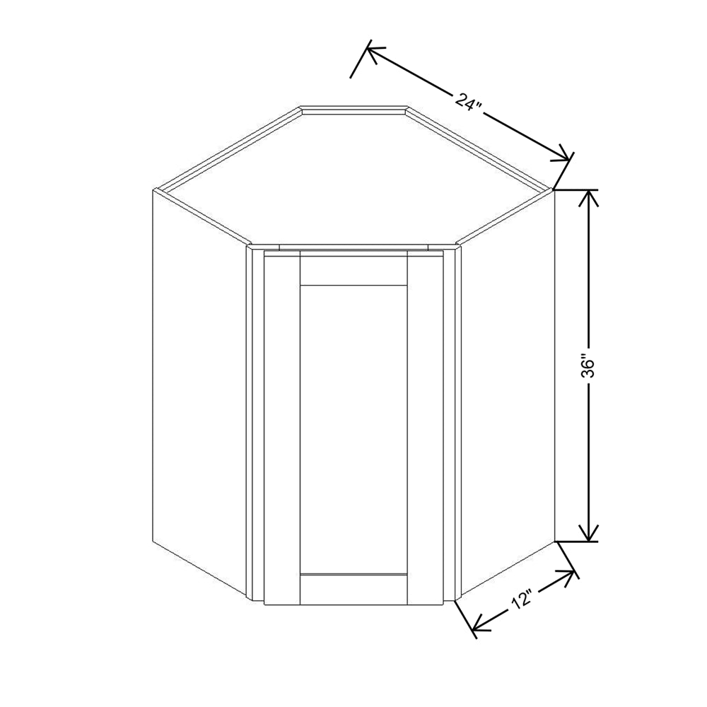 Modernform Cabinet Natural Shaker 24" W X 36" H X 12" D Wall Diagonal Corner Cabinet
