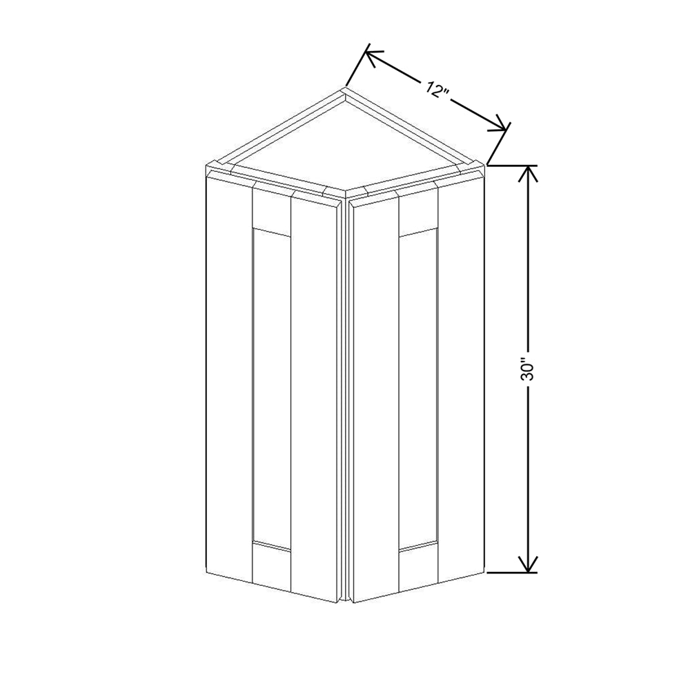 Modernform Cabinet White Shaker 12" W X 30" H X 12" D Wall Corner End Cabinet