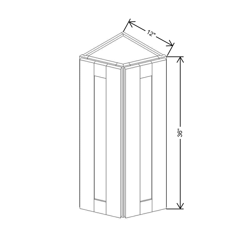 Modernform Cabinet White Shaker 12" W X 36" H X 12" D Wall Corner End Cabinet