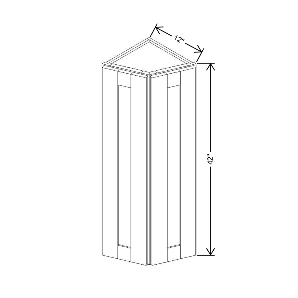 Modernform Cabinet Slim Sage Green 12" W X 42" H X 12" D Wall Corner End Cabinet