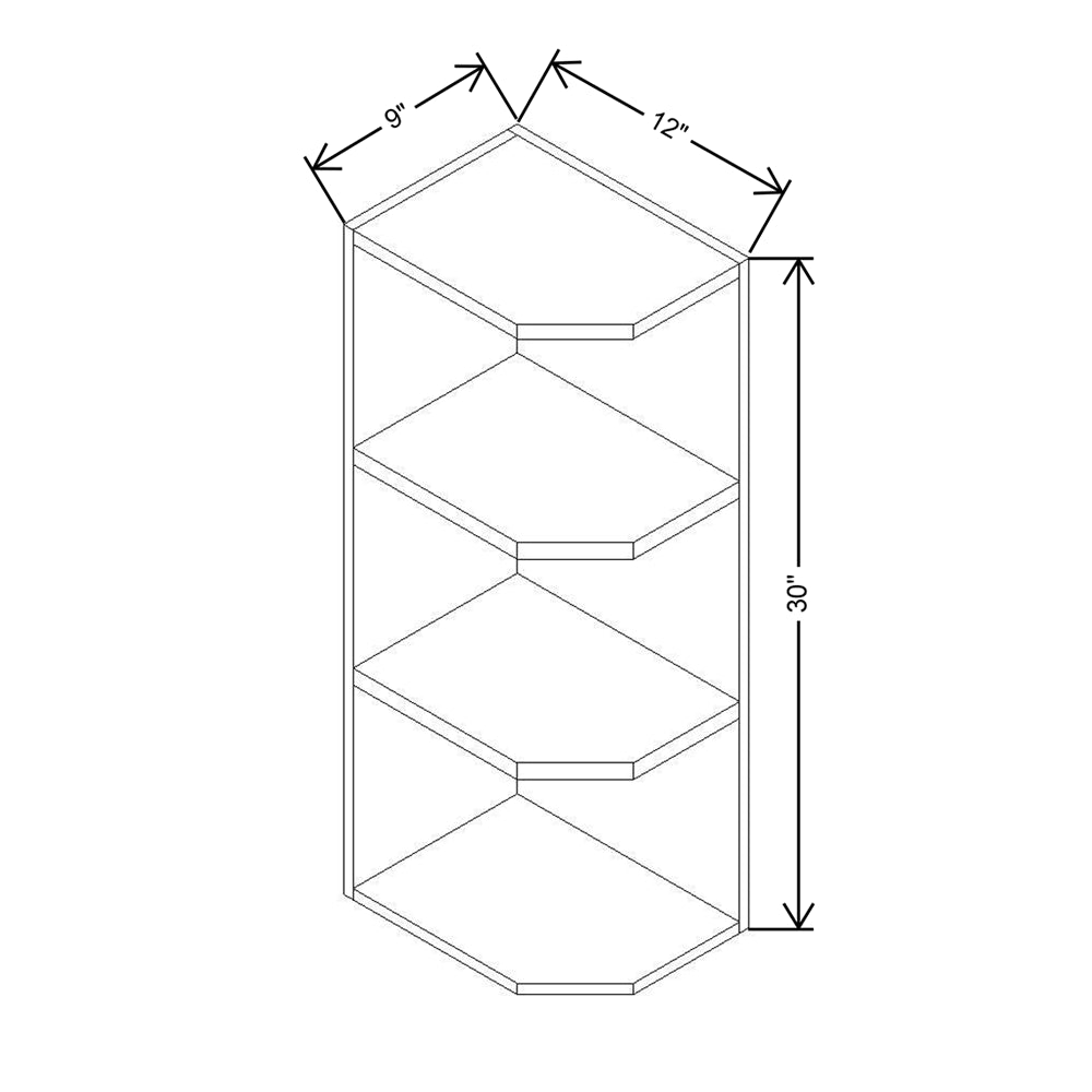 Modernform Cabinet White Shaker 09" W X 30" H X 12" D Wall Open End Cabinet