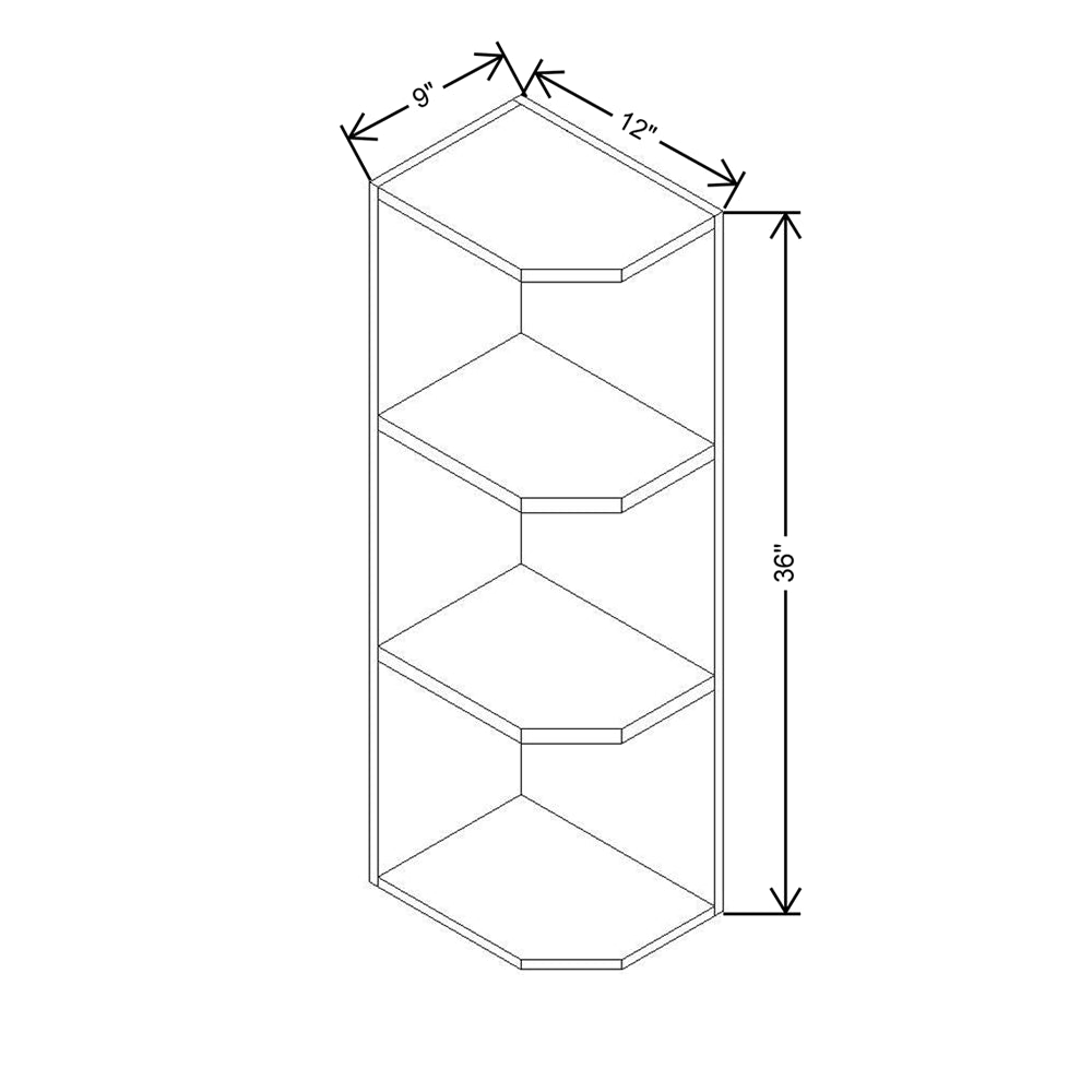 Modernform Cabinet White Shaker 09" W X 36" H X 12" D Wall Open End Cabinet