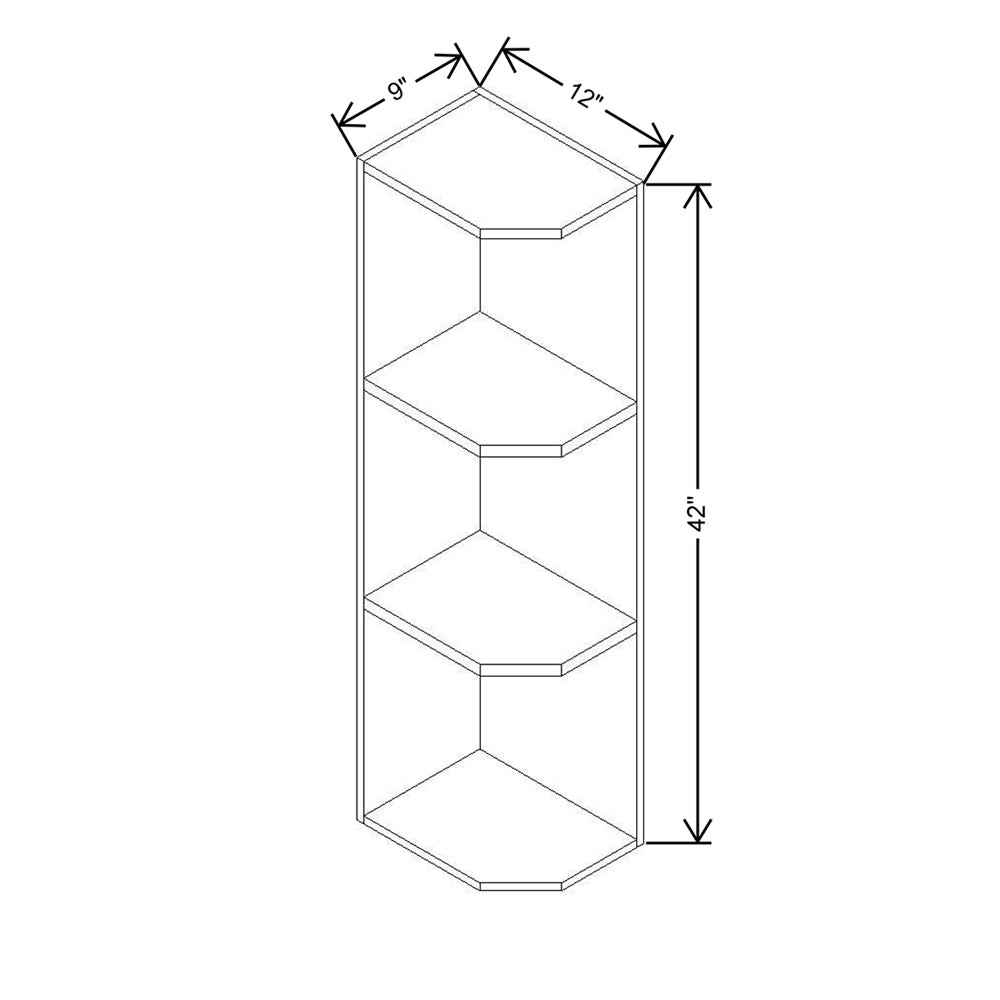 Modernform Cabinet White Shaker 09" W X 42" H X 12" D Wall Open End Cabinet
