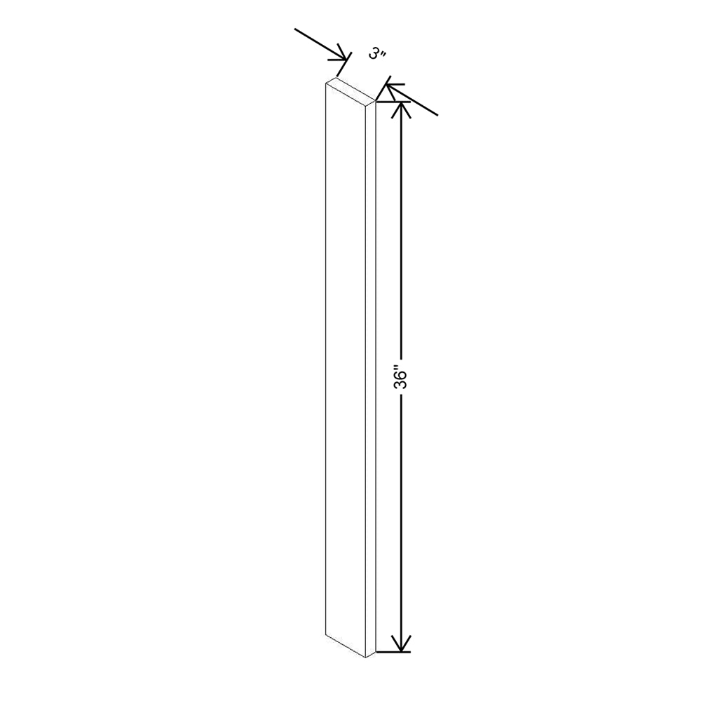 Modernform Cabinet Espresso Shaker 3" W X 36" H Wall Filler