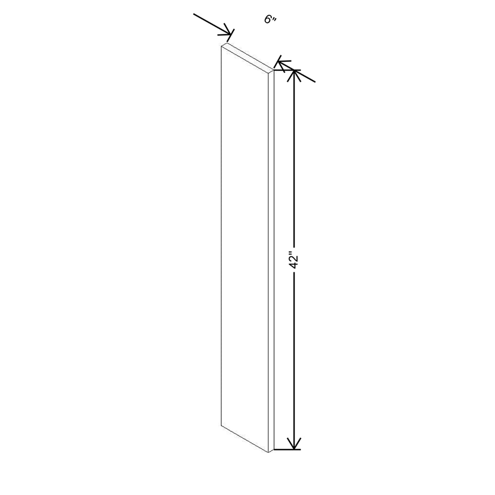 Modernform Cabinet Espresso Shaker 6" W X 42" H Wall Filler