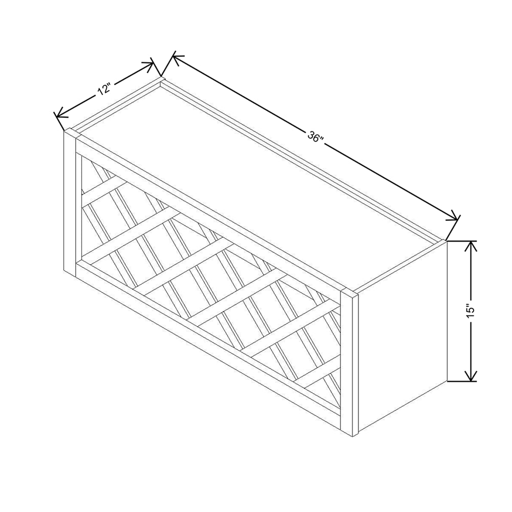 Modernform Cabinet Espresso Shaker 36" W X 15" H X 12" D Wall Wine Rack