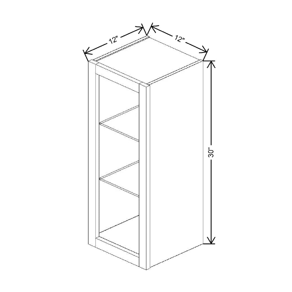 Fabuwood Allure Onyx Cobblestone 12" W X 30" H X 12" D Wall No Door Cabinet