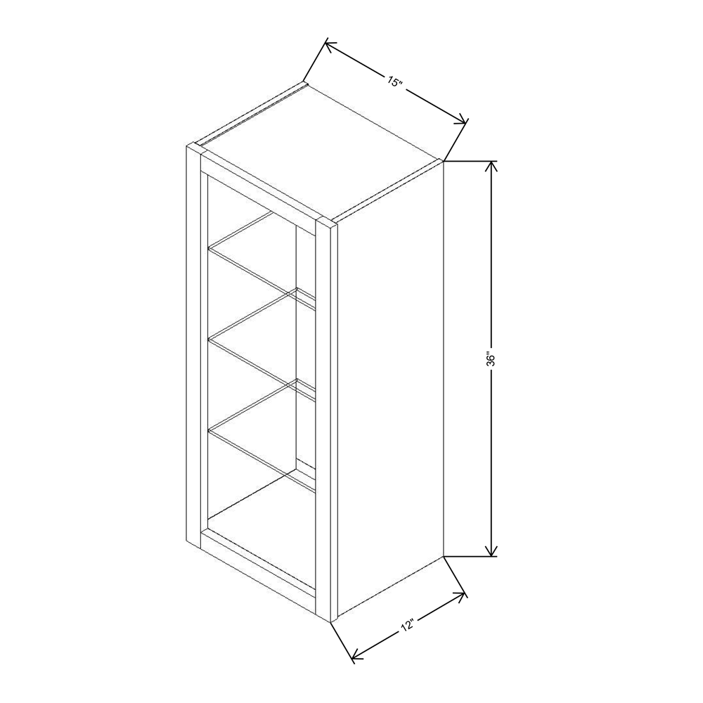 Fabuwood Allure Galaxy Frost 15"W X 36"H Wall No Door