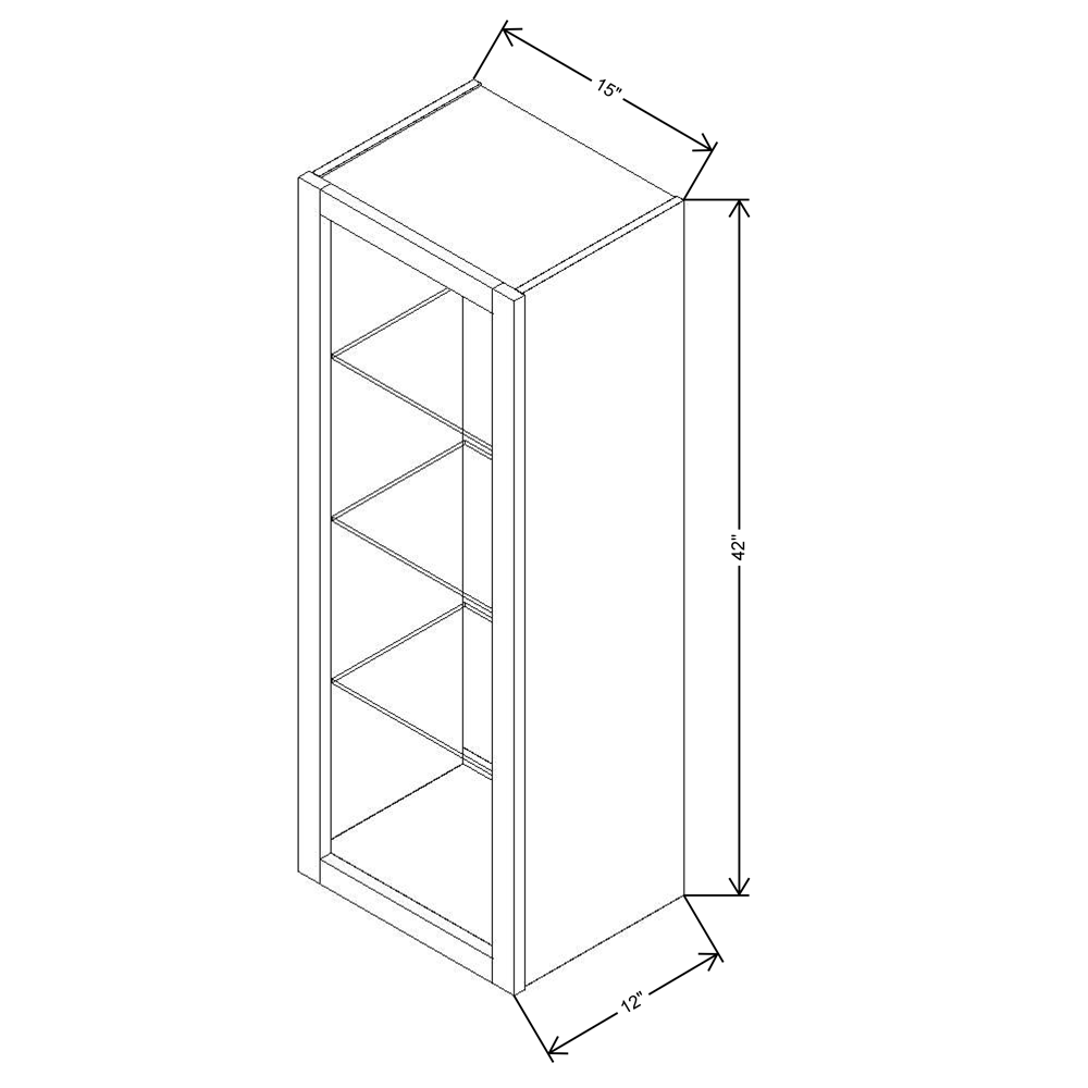 Fabuwood Allure Luna Timber 15"W X 42"H Wall No Door