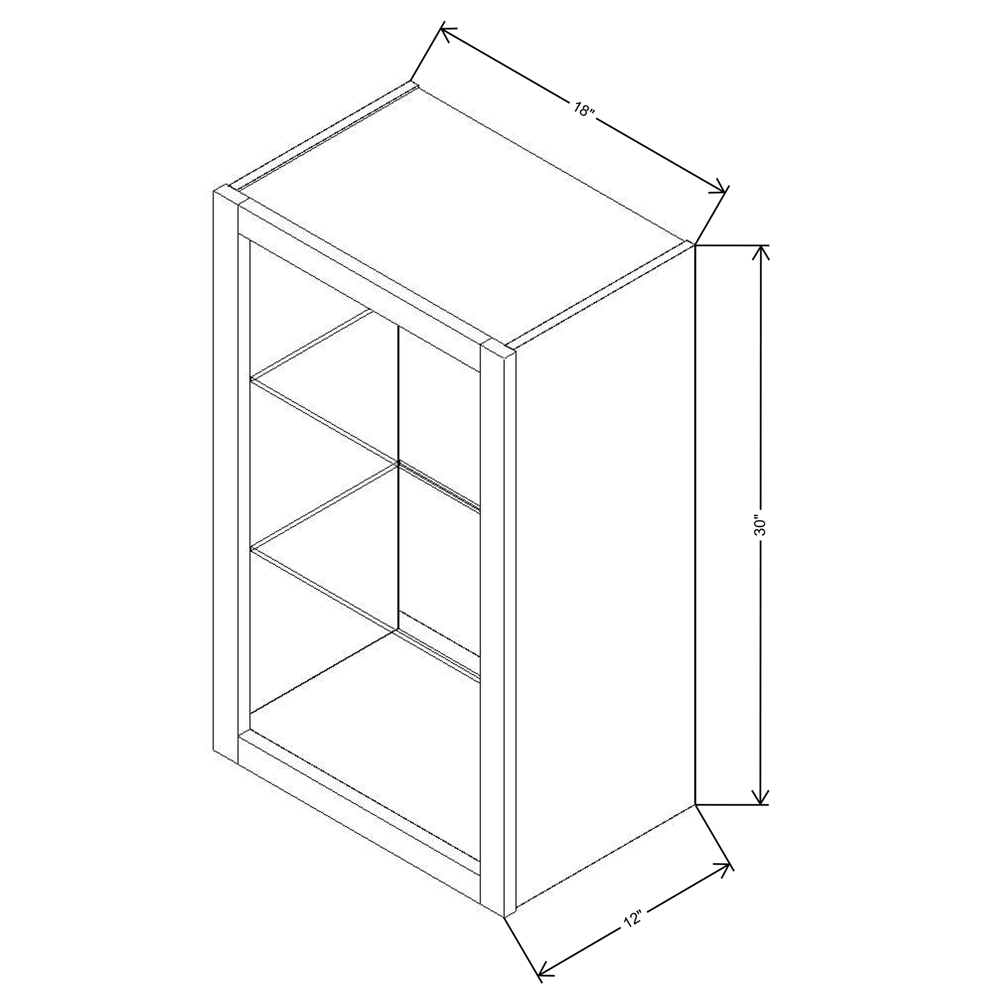 Fabuwood Allure Nexus Frost 18"W X 30"H Wall No Door