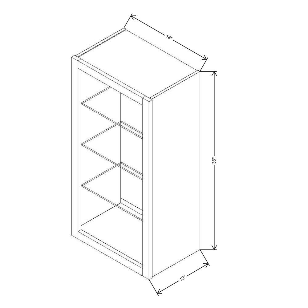 Fabuwood Allure Luna Timber 18"W X 36"H Wall No Door