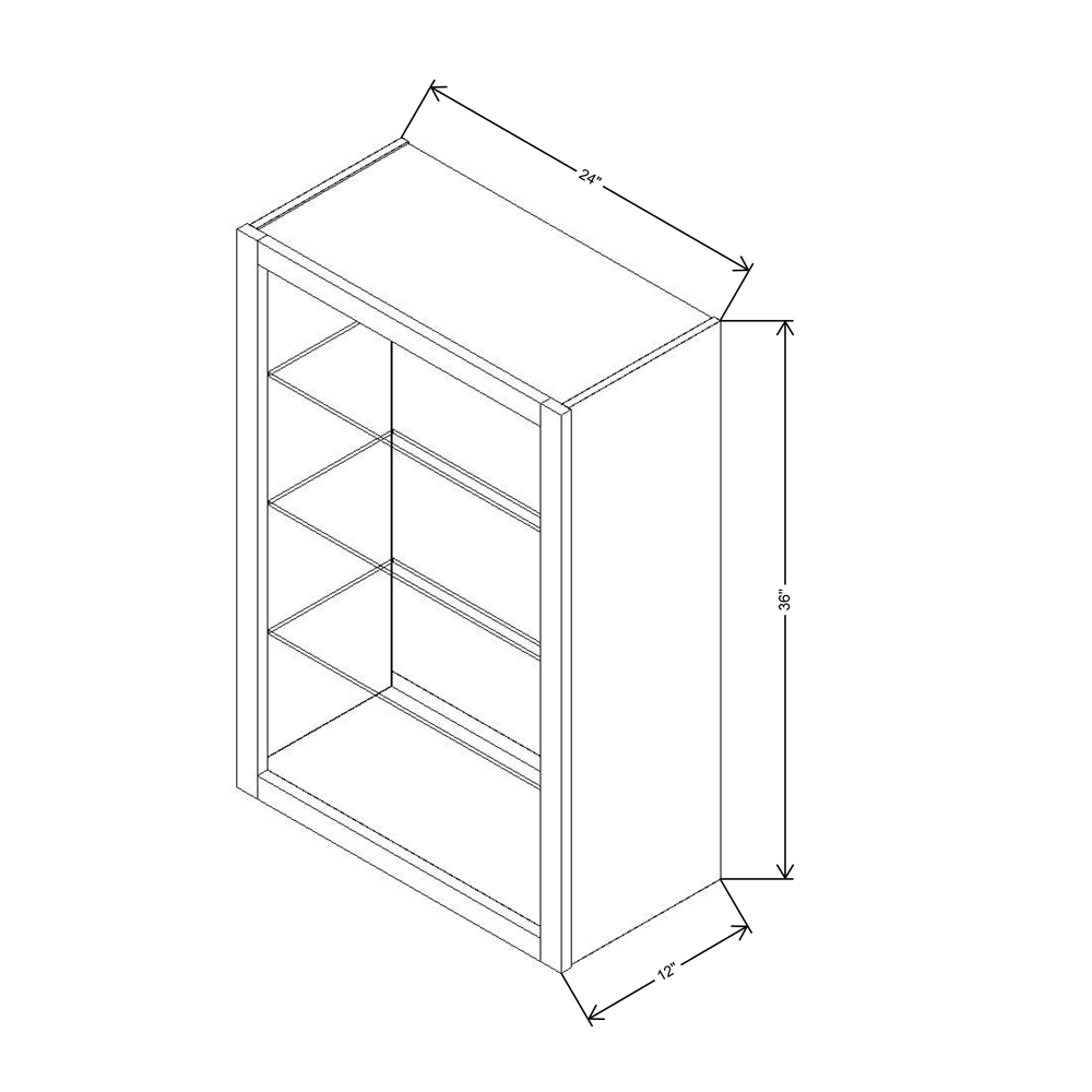 Fabuwood Allure Galaxy Frost 24"W X 36"H Wall No Door