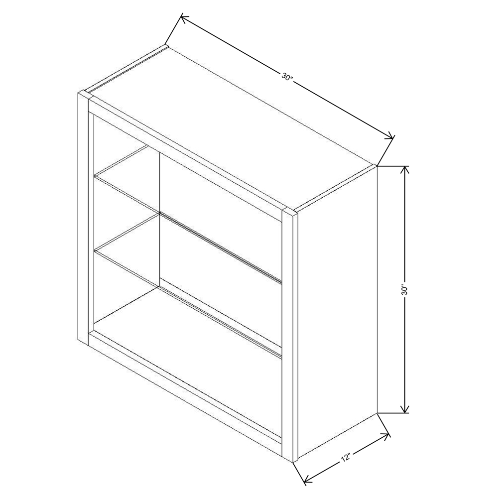 Fabuwood Allure Luna Timber 30"W X 30"H Wall No Door