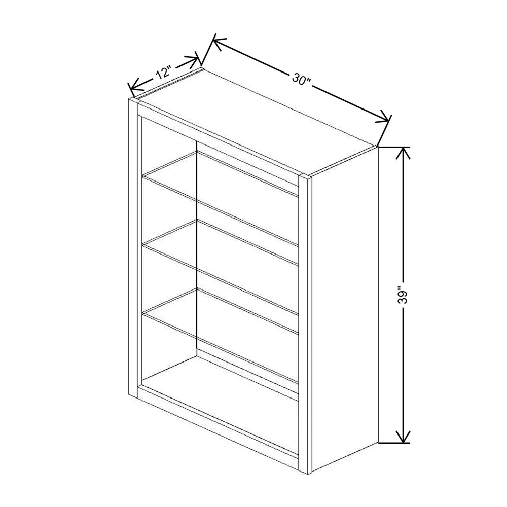 Fabuwood Allure Galaxy Dove 30" W X 39" H X 12" D Wall No Door Cabinet