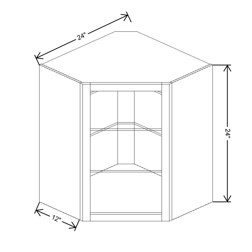 Fabuwood Allure Fusion Oyster  24"W X 30"H   Corner Wall No Door