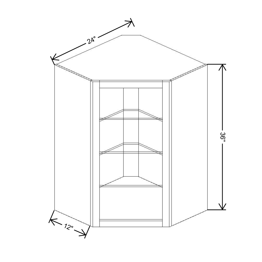 Fabuwood Allure Luna Timber 24"W X 36"H   Corner Wall No Door