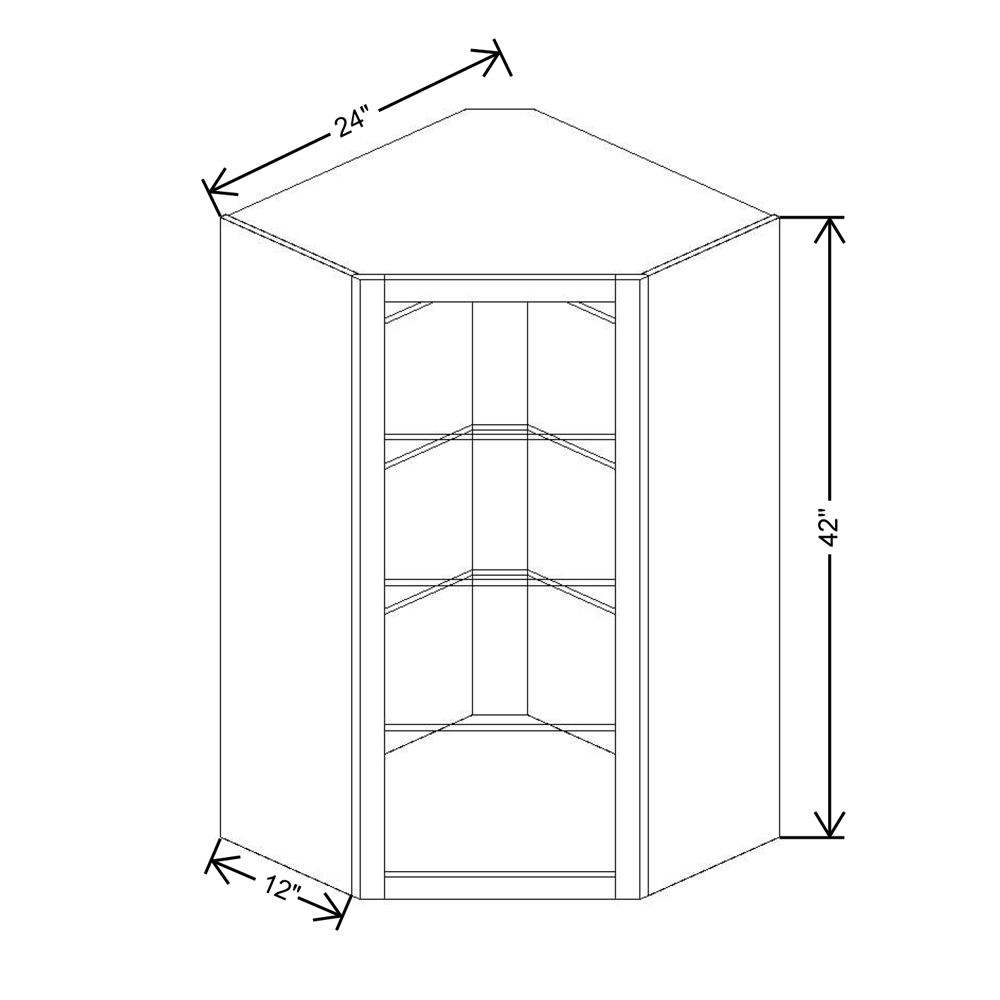 Fabuwood Allure Onyx Horizon  24"W X 42"H Corner Wall No Door