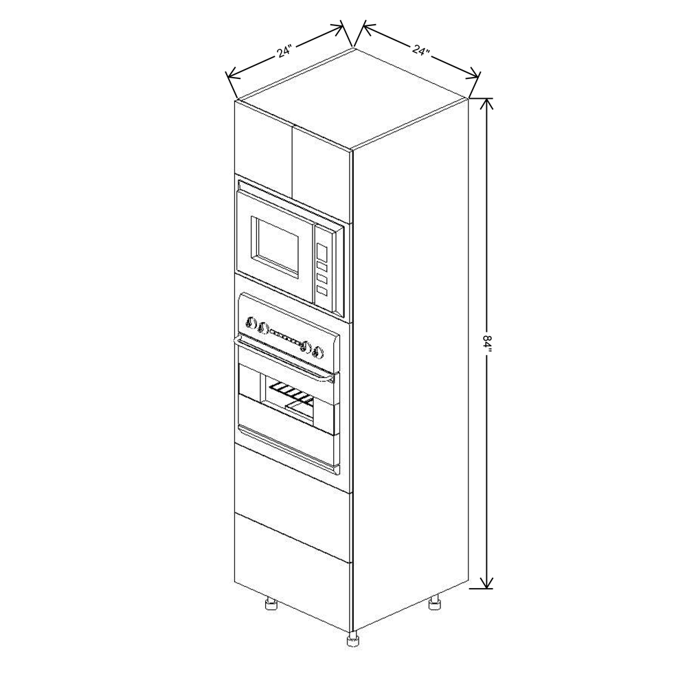 Fabuwood Illume Catalina Grigio Gloss 84"H Combo Oven w/2 Drawers