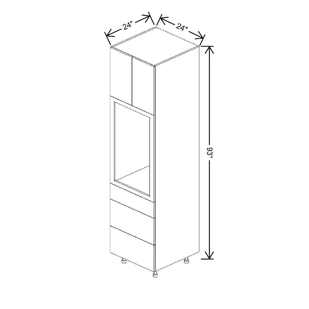 Fabuwood Illume Tuscany Olmo 3 24" W X 93" H Single Oven Cabinet W/ 3 Drawers on the Bottom