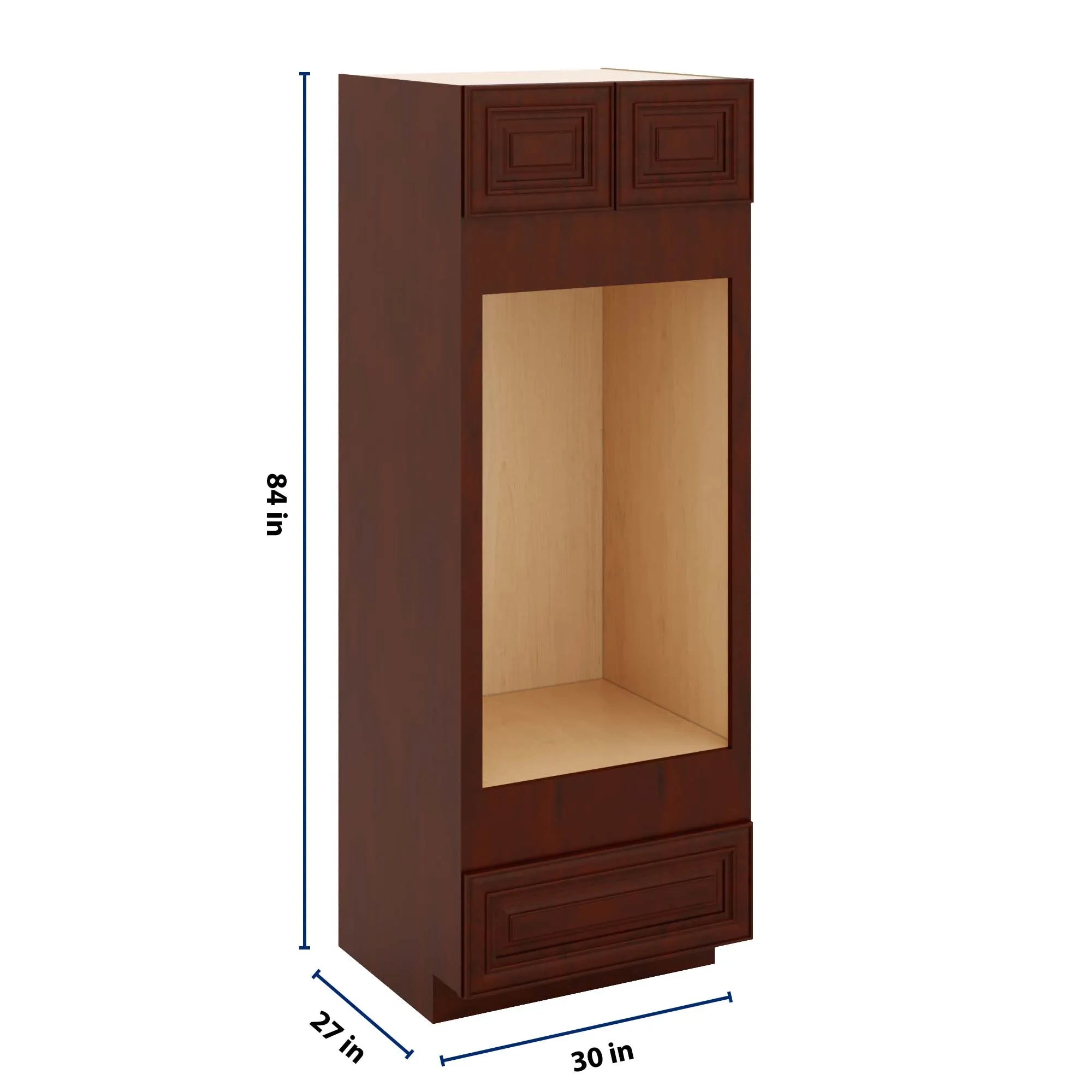 J&K Mahogany J5 Double Oven w/One (1) Bottom Drawer 30" W x 84" H x 27" D