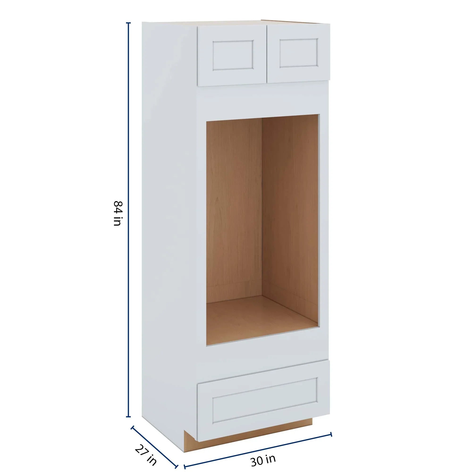 J&K White Shaker S8 Double Oven w/One (1) Bottom Drawer 30" W x 84" H x 27" D