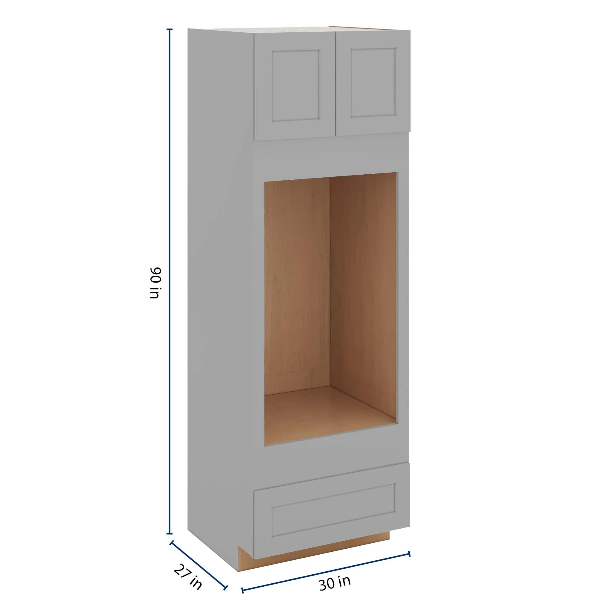 J&K Castle Grey S5 Double Oven w/One (1) Bottom Drawer 30" W x 90" H x 27" D